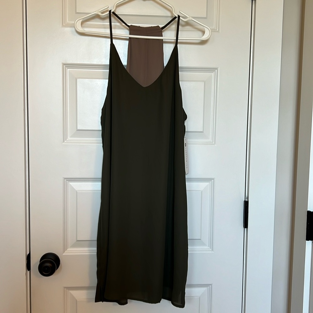 Tempted Womens Reversable Green and Brown Dress